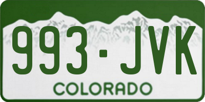 CO license plate 993JVK