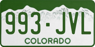 CO license plate 993JVL