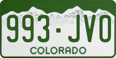 CO license plate 993JVO