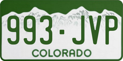 CO license plate 993JVP