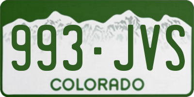 CO license plate 993JVS