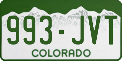 CO license plate 993JVT