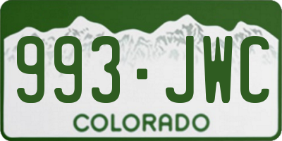 CO license plate 993JWC