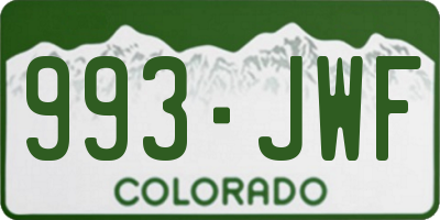 CO license plate 993JWF