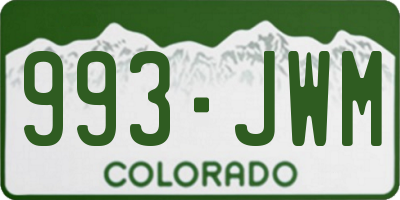 CO license plate 993JWM