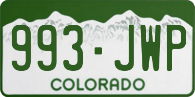 CO license plate 993JWP