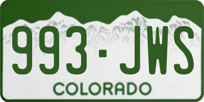 CO license plate 993JWS