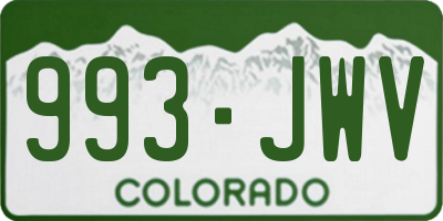 CO license plate 993JWV