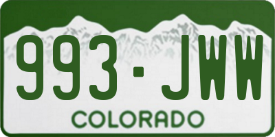CO license plate 993JWW