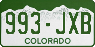 CO license plate 993JXB