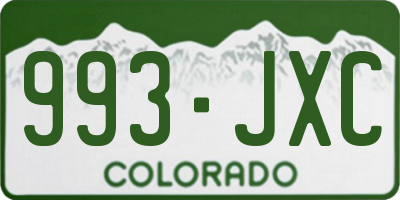 CO license plate 993JXC
