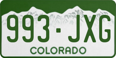 CO license plate 993JXG