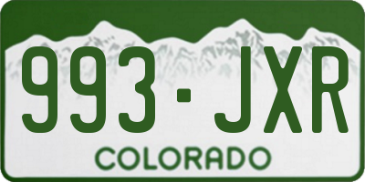 CO license plate 993JXR