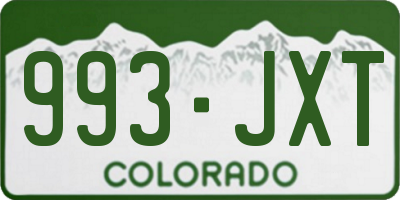 CO license plate 993JXT