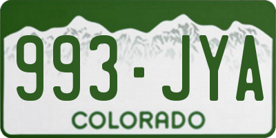 CO license plate 993JYA