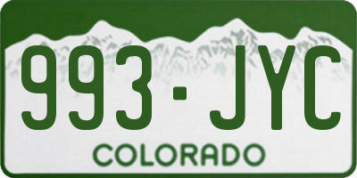 CO license plate 993JYC