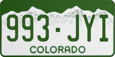 CO license plate 993JYI