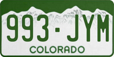 CO license plate 993JYM