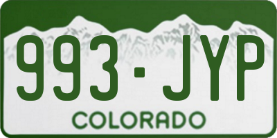 CO license plate 993JYP