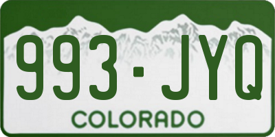 CO license plate 993JYQ