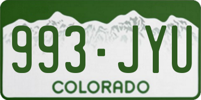 CO license plate 993JYU