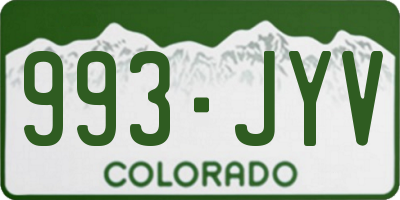CO license plate 993JYV