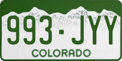 CO license plate 993JYY