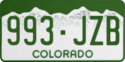 CO license plate 993JZB