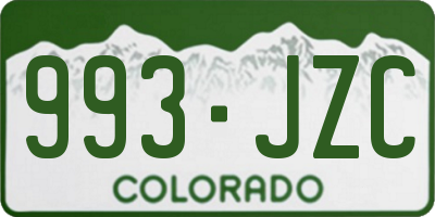 CO license plate 993JZC
