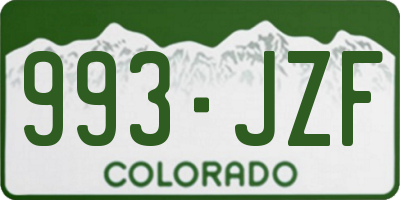 CO license plate 993JZF