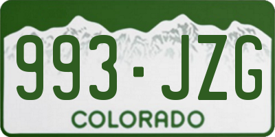 CO license plate 993JZG