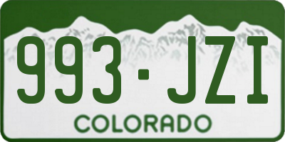 CO license plate 993JZI