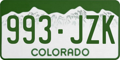 CO license plate 993JZK
