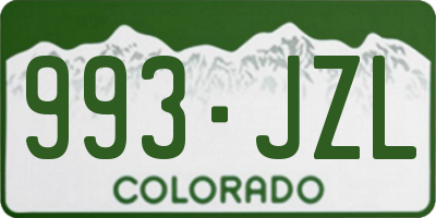 CO license plate 993JZL