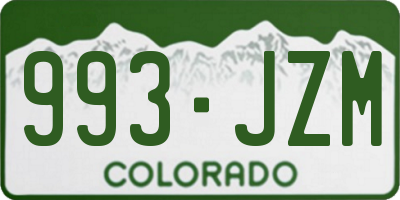 CO license plate 993JZM