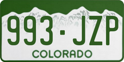 CO license plate 993JZP