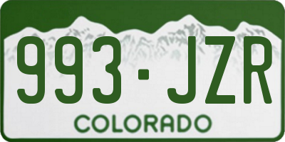 CO license plate 993JZR