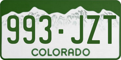 CO license plate 993JZT