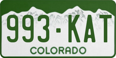 CO license plate 993KAT