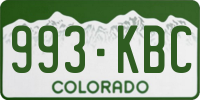 CO license plate 993KBC