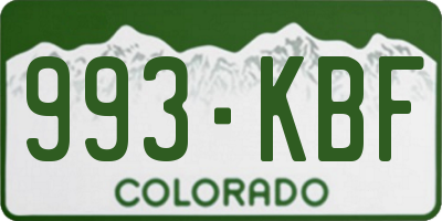 CO license plate 993KBF