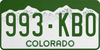 CO license plate 993KBO