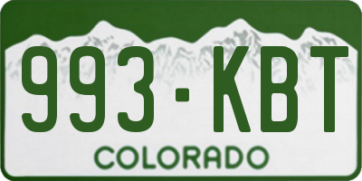 CO license plate 993KBT