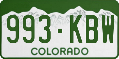 CO license plate 993KBW