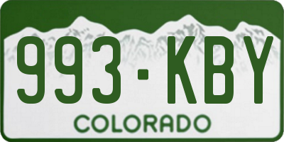 CO license plate 993KBY