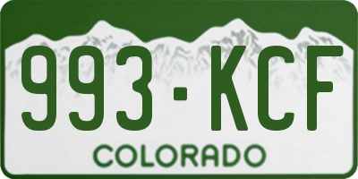 CO license plate 993KCF