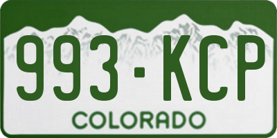 CO license plate 993KCP
