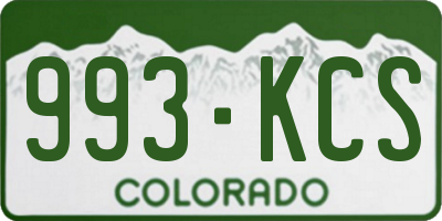 CO license plate 993KCS