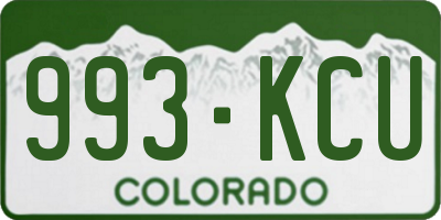 CO license plate 993KCU