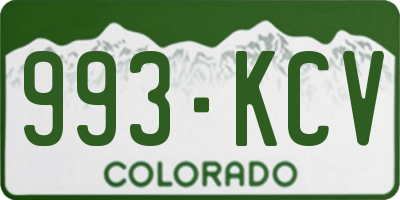 CO license plate 993KCV